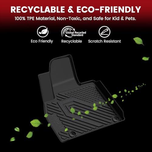 Lasfit Floor Mats & Backrest Mats & Cargo Mat for Hyundai Santa Fe 2026 2025 2024 (Only Fit Gas), All Weather TPE Custom Fit Floor Liners for Santa Fe Full Set Car Mats Accessoires, Black - size: 2)For Hyundai Santa Fe | 2024-2026