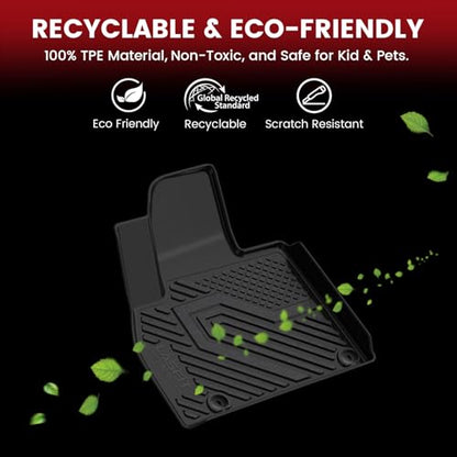 LASFIT Floor Mats & Backrest Mats & Cargo Mat for Kia Sorento 2026 2025 2024 2023 2022 2021 (Not Fit for Hybrid & PHEV) All Weather TPE Custom Fit Floor Liners Full Set Car Mats Acessoires, Black