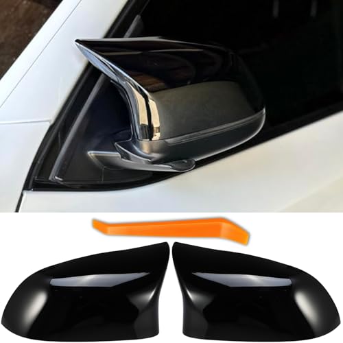 M Style Replacement Side Mirror Cover Cap for 2013-2018 BMW X5 F15 X3 F25(LCL) X4 F26 M40i X6 F16 Exterior Accessories Tuning Parts, Glossy Black - 1 Pair (Left-Right) - color: Glossy Black