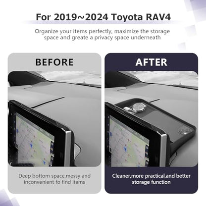 LUWU 2025 RAV 4 Dashboard Storage Tray Compatible with Toyota RAV 4 2019-2022 2023 2024 2025 Center Console Display Box Hidden Tray Behind Screen 2025 RAV 4 Accessories - color: 2019-2025 RAV 4 Dash Tray