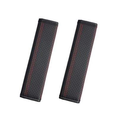 Car Seat Belt Cover Pads, Leather Seat Belt Cover, Universal Car Seat Belt Shoulder Strap Covers, Breathable Leather Soft Harness Pad Protect Your Neck and Shoulder, 2 PCS (Diamond-Red) - color: Diamond-Red
