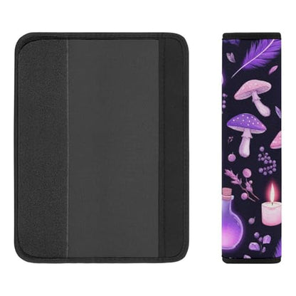 Fashion 2PCS Car Belt Covers, Gothic Magic Witch Witchy Trippy Purple Mushrooms Protect Your Shoulders Car Safety Seat Belt Strap - color: Color359
