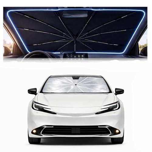 2026 Upgraded Car Windshield Sun Shade Umbrella - Custom-Fit for Toyota Prius (60 Series) 2023-2025 Umbrella Sunshade,Easy Install,UV Protection & Heat Reflective,Keep Interior Cooler - size: For Toyota Prius (60 Series) 2023-2025