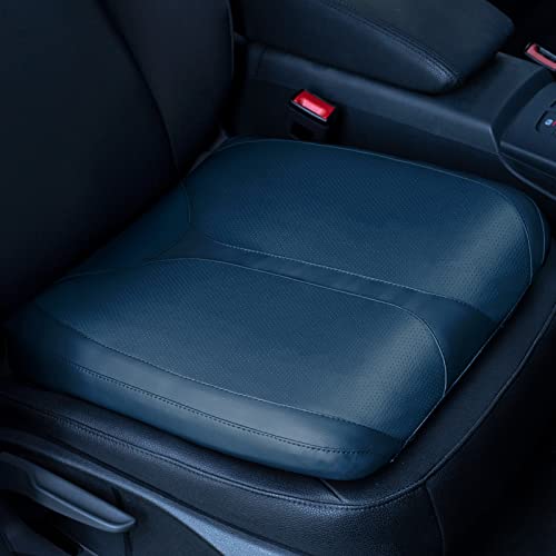 Leather Car Memory Foam Heightening Seat Cushion for Short People Driving,Hip(Coccyx/Tailbone) and Lower Back Pain Relief Butt Pillows,for Truck,SUV,Office Chair,Wheelchair,etc. (Blue - color: Blue Leather