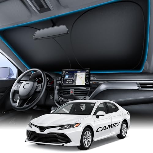 Wigoo for Toyota Camry Windshield Sunshade [OEM Design, 100% Sun Blockage] Foldable Heat Insulation Sun Shade with Storage Bag, for Toyota Camry 2018-2026, Silver Coating - size: for Toyota Camry(2018-2026)