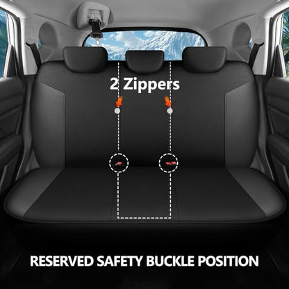 HChengkikz Car Seat Covers Full Set, Waterproof Neoprene Car Seat Covers, Airbag Compatible, Universal Automotive Seat Covers for Most Sedans, SUVs, Trucks (Black + Darkgray) - color: Black Darkgray, size: Full Set