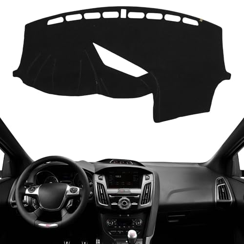 Dashboard Cover Dash Mat Fit for Fo-rd 2018-2013 Focus ST /2018-2016 Focus RS (Only Fit ST or RS Models),Car Dash Board Mat Anti-Glare Carpet,Non-Slip Pad Sunshield Protector (Black) - color: Black, size: Fit 13-18 Focus (For ST/RS) - (Black)