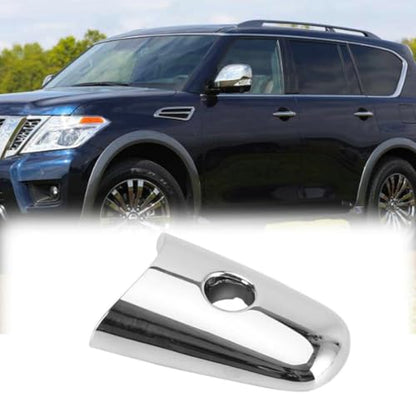 Front Car Exterior Door Handle Cover with Keyhole Outside Door Handle Escutcheon for Nissan Armada 2017-2020 Infiniti QX60