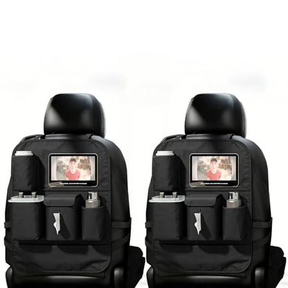 XDV Car Seat Organizers,Multi-functional Back Seat Protectors, Storage Pouches, Child kicking prevention and Tray Holders Kick Mats Back (for Cars, Kids,and Rear Seats) (Black, 2 Pack) - size: 2 Pack