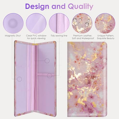 Car Registration and Insurance Holder，Colour Patterns Men Women Car License Document Registration and Insurance Card Holder - color: Gold Dust Marble