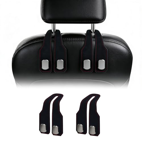 Car Headrest Hooks, 2 Pack Heavy Duty Purse Holder for Backseat, 360° Rotating Vehicle Seat Back Organizer Hanger, 55 lbs Capacity for Handbags Grocery Bags, Universal Fit Car Accessories, Black - color: Black 2Pcs