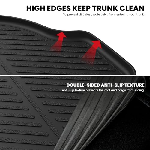 LASFIT Trunk Mat for Honda Accord 2017 2016 2015 2014 2013 Sedan Only, All Weather Custom Fit TPE Cargo Mat Trunk Tray Cargo Tray, Black (Not for Coupe & Hybrid) - style: 3）For Honda Accord | 2013-2017 | Trunk Mat