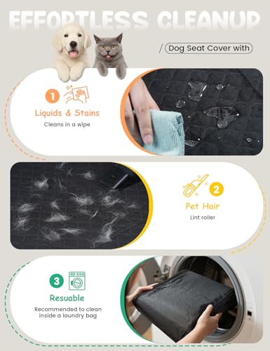 Lamicall Dog Car Seat Cover for Back Seat - [Upgraded Anti-Ripped] Back Seat Extender for Dogs Hard Bottom, Waterproof Dog Hammock for Car with Mesh Window, Pet Backseat Protector SUV & Small Truck L - size: For Cars/ SUV/ Small Truck