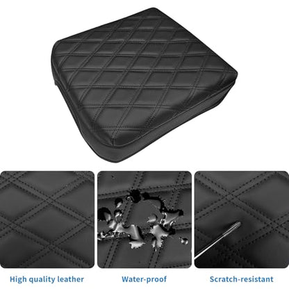 Zxiaochun Center Console Armrest Cover for F250 F350 F450 F550 2023 2024 2025 2026, Bucket Seat Arm Rest Lid PU Leather Cushion Protector Interior Accessories, Black - size: For 2023+ F250-F550 Bucket Console