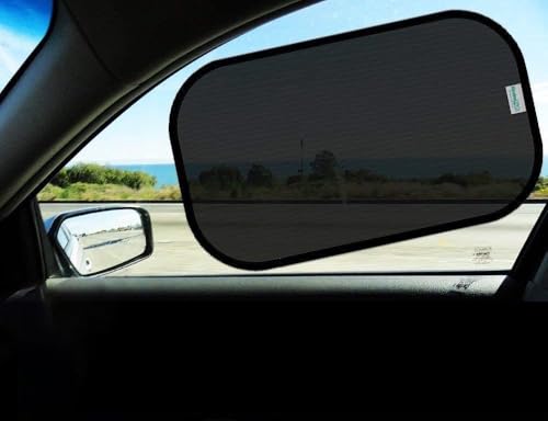 Car Window Shades - Certified 99.79% UVA & 99.95% UVB sun protection. Award winning car sun shade for side windows. 4 Pack (2 Transparency options) 22" x 14" -window shade for car baby by Kinder Fluff - color: 2 Semi-Transparent + 2 Transparent, size: 22x
