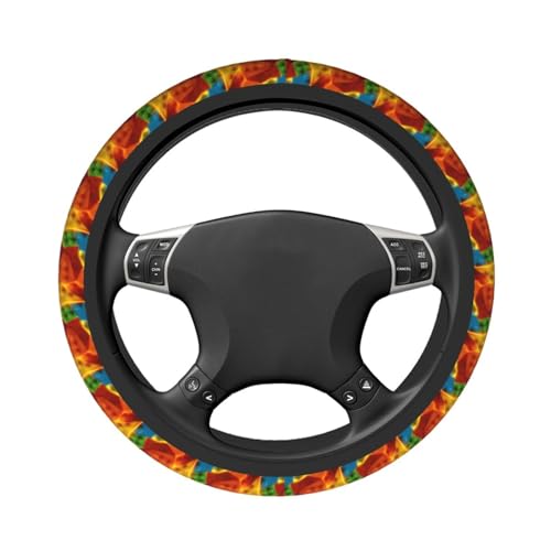 Building Blocks Steering Wheel Covers Non Slip Neoprene Universal 15 Inch Steering Wheel Protector Car Cover for Men Women - color: Building Blocks