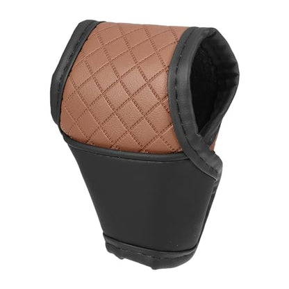 Motoforti Universal Car Gear Shift Cover Shift Knob Cover Gear Stick Cover Automatic Shift Gear Cover, Fashionable, Faux Leather, Black Brown