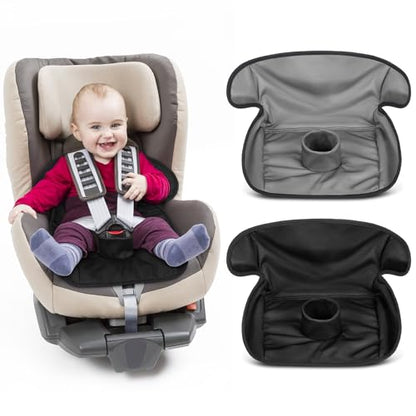 HunnmingRe 2 Pack Black Car Seat Protector for Potty Training Waterproof Piddle Pad Cover from Spillages Nappy Leaks Toilet Training Anti Slip Backing Strollers Carseat Liner for Toddlers Babies - style: Black+Grey