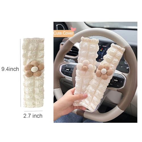 Car Seat Belt Cover Pad, 2 Pack Flower Car Accessorie Seatbelt Covers Cushion Neck Shoulder Strap Protector Universal Seat Belt Cover for Adults and Kids (Texture Flower) - color: Texture flower