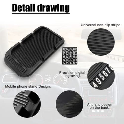 Anti-Slip Gel Pad Car Dashboard Stand for Navigation Cell Phone, Black