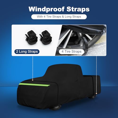 QUNSUNUS Car Cover for Chevy 3100 2 Door 1946-1957, Waterproof 3100 Car Covers with Cotton Lining, 3100 Truck Cover with Straps and Zipper for Wind, Sun and Dust Protection - size: for Chevy 3100 1946-1957