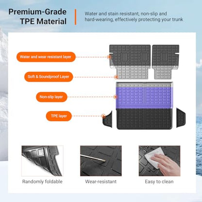 powoq Cargo Mat Compatible with 2018-2024 Chevrolet Equinox GMC Terrain Trunk Liner TPE Cargo Liner Replacement for 2018-2024 Chevy Equinox GMC Terrain Accessories (Trunk Mat+Backrest Mats) - size: Compatible With Equinox/Terrain | 2018-2024