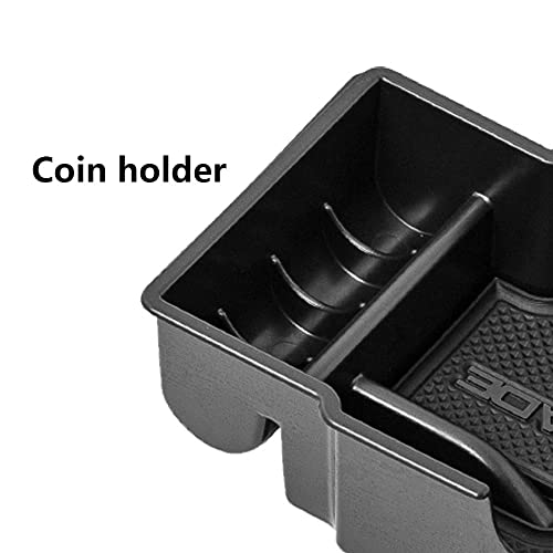 EDBETOS Center Console Organizer Tray Compatible with Jeep Renegade Accessories 2015-2019 2020 2021 2022 2023 Armrest Glove Box Secondary Storage (Black Trim) - color: Black