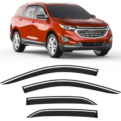 6-PCS Extra-Thick Rain Guards Fit for 2018-2024 Chevy Equinox Extra Durable Tape-on Window Rain Guard Window Deflectors Vent Shades Window Visor Vent Visors Exterior - size: Fit for 2018-2024 Chevy Equinox