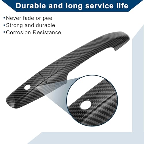 Car Door Handle Cover Trim for Honda Civic 2006-2011 |Side Door Handle Cover| Durable| 1 Set Carbon Fiber Black - color: Carbon Fiber Black
