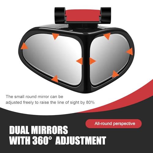2 PCS Car Blind Spot Mirror, 360 Degree Adjustable Wide Angle Mirror, Double-sided Large Field HD Glass Auxiliary for Free Reversing, Self-adhesive Waterproof Specular Accessories (Black)
