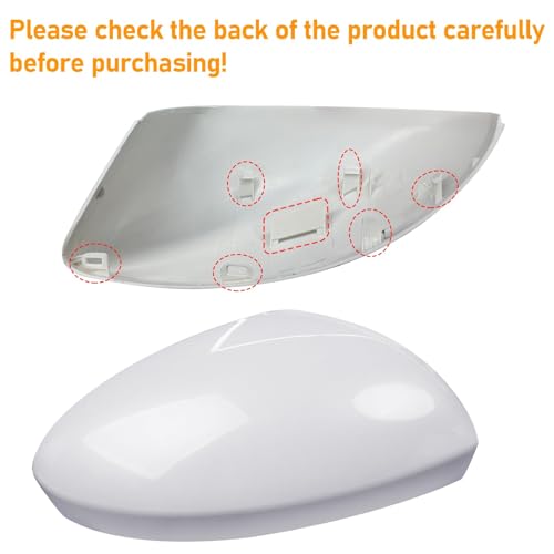 Moonlinks Compatible with Nissan Sentra 2020 2021 2022 2023 2024 Side Mirror Cover Replacement, Pure White Right Passenger Side Clip-on Mirror Cap for Sentra S/SR/SV/Sense/Advance/Exclusive - color: Right Pure White