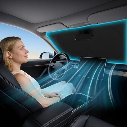 Magnelex Car Windshield Sunshade | Innovative No-Light-Pass Technology for Maximum Protection | Foldable Sun Shade Keeps Your Vehicle Cool | Fit for Cars, Trucks, and SUVs | X-Large (65.7 x 36.4 in) - size: X-LARGE - (65.7" x 36.4")