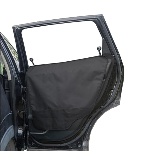 Dog Car Door Protector - Universal Fit for SUV/Sedan/Truck, Waterproof 600D Oxford Cloth Car Door Covers for Pet, Protects Vehicle Doors from Scratching, Drool & Dirt (Black)