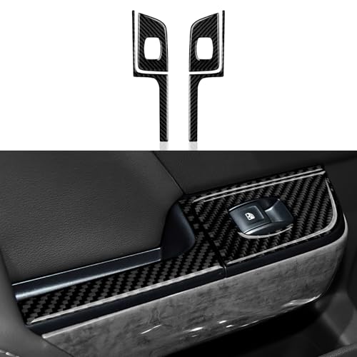 Car Carbon Fiber Decal Rear Window Lift Switch A Sticker Cover Interior Trim for Chevrolet Silverado/GMC Sierra 1500 2500HD 3500HD 2014-2018 Accessories - color: Rear Window Lift Switch a