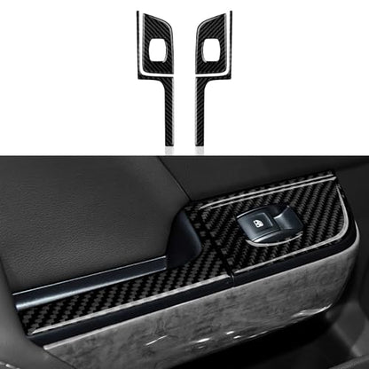 Car Carbon Fiber Decal Rear Window Lift Switch A Sticker Cover Interior Trim for Chevrolet Silverado/GMC Sierra 1500 2500HD 3500HD 2014-2018 Accessories - color: Rear Window Lift Switch a