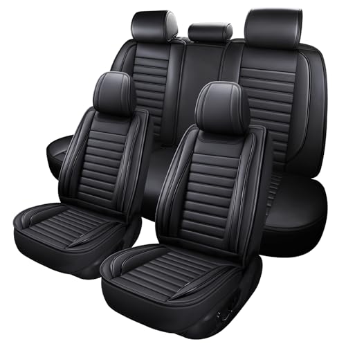 MINGBRON Car Seat Covers,Car Seat Protector Waterproof,Seat Covers Full Set, Car Seat Protectors,Automotive Seat Covers Fit for Most Cars Black - color: BlackA, size: 5 Seat Covers (Front & Rear)