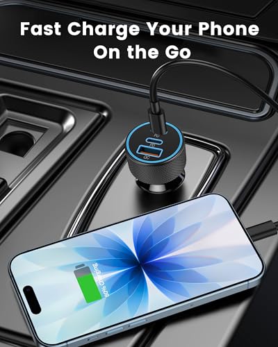 USB C Car Charger, 3-Port 67W Dual USBC & USB-A Car Phone Accessories Fast Power Adapter Cargador Carro PD/QC Cigarette Lighter for iPhone 17/16/15, iPad, Samsung Galaxy S25/S24, Android, 2-Pack - style: 2-Pack