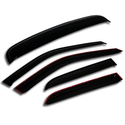 Car Rain Guard & Sunroof | Outside Mount Window Visor Side Deflectors | Waterproof Sunroof Cover Rain Shields Compatible with 2004-2009 Mazda Mazda3 Hatchback | 5 Pcs Set, WSV-303, Dark Smoke - size: Compatible With Mazda Mazda3 Hatchback 2004-2009