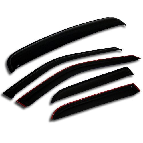 Car Rain Guard & Sunroof | Outside Mount Window Visor Side Deflectors | Waterproof Sunroof Cover Rain Shields Compatible with 2014-2016 Mazda Mazda3 Hatchback | 5 Pcs Set, WSV-716, Dark Smoke - size: Compatible With Mazda Mazda3 Hatchback 2014-2016