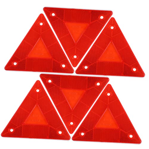 6pcs Vehicle Triangle Reflectors Slow Moving Vehicle Triangle Roadside Reflective Warning Signs Car Kit