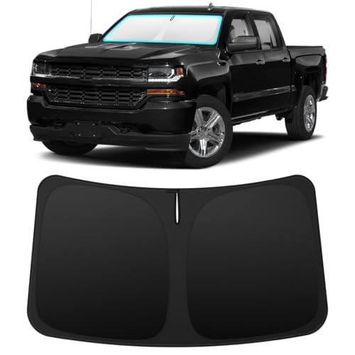 INSAUTO Custom Fit Windshield Sun Shade Accessories for Chevrolet/Chevy Silverado/GMC Sierra 2014-2018, Foldable Front Window Sunshade, UV & Heat Reflector, Keeps Interior Cool, Includes Storage Bag - size: For 2014-2018 Chevrolet Silverado/Gmc Sierra