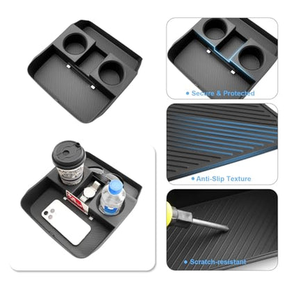 2026 Palisade Center Console Organizer Lower for Hyundai Palisade (Only fit 7-Seater), Durable ABS Plastic Console Tray Insert/with Water Bottle Holder 2026 Palisade Accessories - color: Black (1pcs Lower)