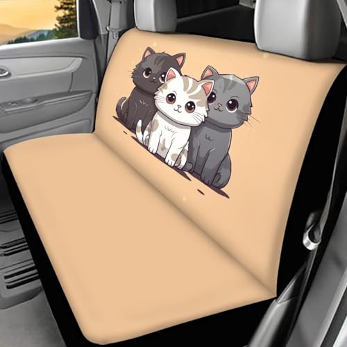 Kawaii Kittens Car Seat Covers for Women Interior Cute Cat Print Bench Seat Covers for Trucks Rear Seat Covers for SUV Car Accessories - color: 1 Cute Kittens Cat