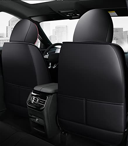 Car Seat Covers Front Seats, Super Luxurious Heavy Duty Waterproof Leather Automotive Vehicle Cover for Cars SUV Pick-up Truck, Universal Non-Slip Seat Car Accessories (2 PCS Front/Pink Black) - color: 2 PCS Front/pink black