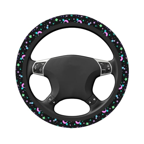 Colorful Stars And Moon Elastic Steering Wheel Cover Universal 15 Inch - color: 5