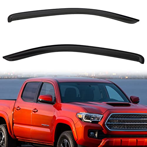 Window Visor Rain Guards Compatible with 2016-2022 Tacoma Access Extended Cab w/Half Size Rear Door Tape-On Wind Deflectors Vent Visors for Truck Car Accessories 2pcs - size: for 2016-2022 Tacoma Access/Extended Cab