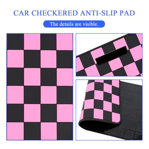 Wuyaoyao 2PCS Car Dashboard Anti Slip Mat, 12.2"×8.3" Non-Slip Dashboard Sticky Pad, PVC Car Dash Gripping Mat, Multifunctional Auto Grip Mat for Phones Sunglasses Keys Electronic Devices (Pink) - color: Pink