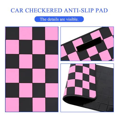Wuyaoyao 2PCS Car Dashboard Anti Slip Mat, 12.2"×8.3" Non-Slip Dashboard Sticky Pad, PVC Car Dash Gripping Mat, Multifunctional Auto Grip Mat for Phones Sunglasses Keys Electronic Devices (Pink) - color: Pink