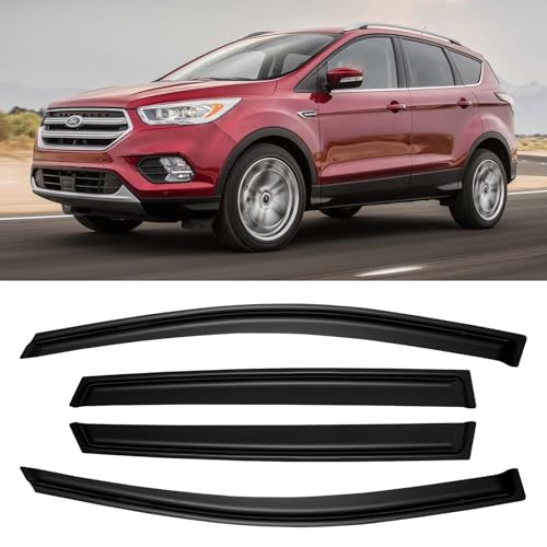 Window Rain Guards for 2013-2019 Ford Escape, Window Visor Guard Vent Wind Shade Deflector Rain Shield Protector Sun Visor for 13-19 Escape 2014 2015 2016 2017 2018, Outside-Mount, 4 Pieces - size: For 13-19 Escape