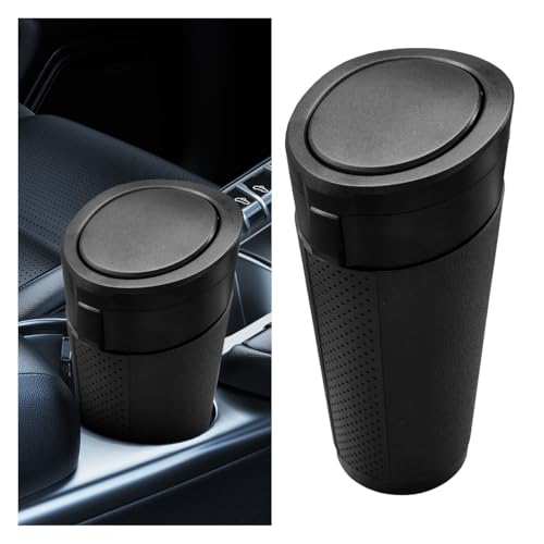 Car Trash Can Bin with Lid, Leakproof Automotive Side Door Garbage Can, Mini Vehicle Cup Holder Trash Bin, Portable Auto Organizers & Storage Accessories for Car, Home, Office (1PC/Black) - color: 1PC/Black